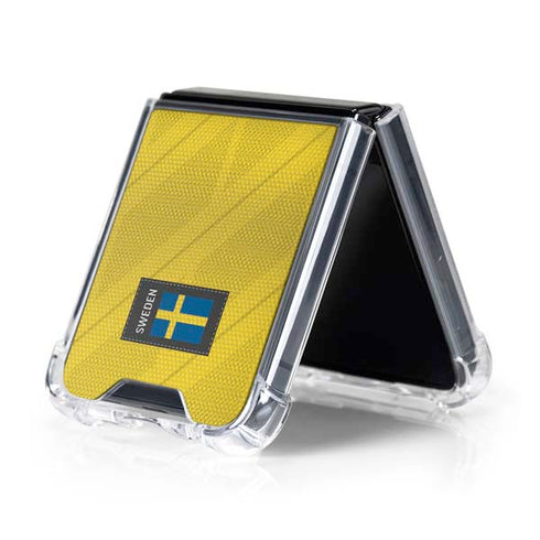 Sweden Soccer Flag Galaxy Z Flip5 5G Clear Case